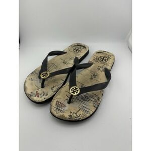 Tory Burch Rare Design Seaside thong flip flops Womens Size 7.5 US